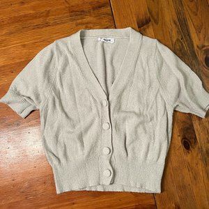 Double Zero Light Gray Cropped Cardigan EUC Sz S